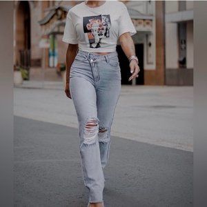 By Egreis Sawyer Straight Leg Jeans in Light Wash